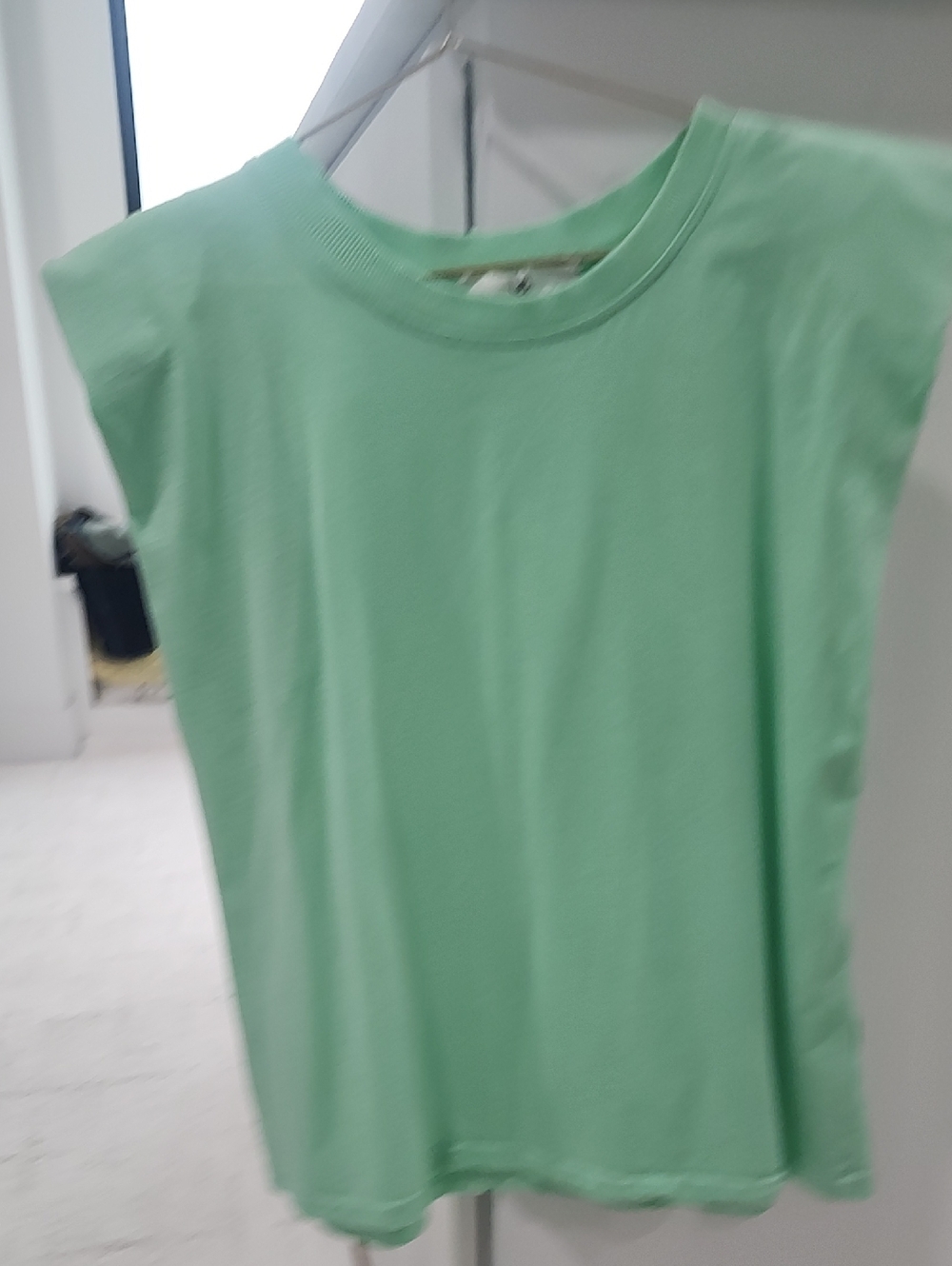 Mint Green Sleeveless Tank With Shoulder Pads